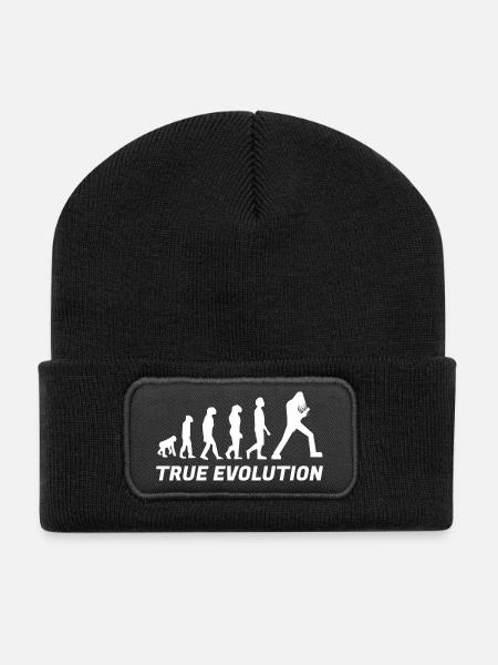 True Evolution Metal - White - Recycled Patch Beanie - black