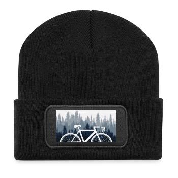 Bicycle Forest Nature Mountain Bike - Recycled Patch Beanie - black - Front