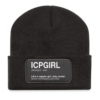 Spectrométrie de masse ICP-MS Girl - Beanie recyclé à patch - charbon - Devant