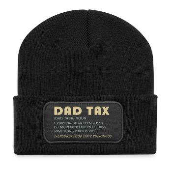 Papa-Steuer: Papa kauft für Kinder - Recycelte Patch Beanie - Schwarz - Vorne
