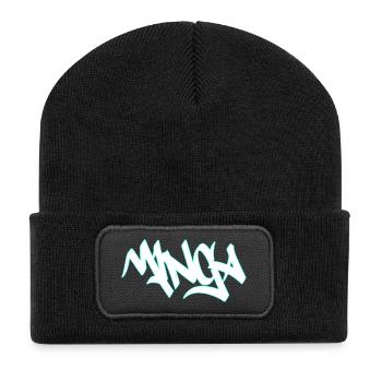 Graffiti Mibga Neon Schriftzug - Recycelte Patch Beanie - Schwarz - Vorne