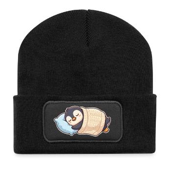 Penguin dort - Beanie recyclé à patch - noir - Devant