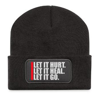 Laisse faire mal Laisse ça guérir Laisse partir Inspirant - Beanie recyclé à patch - charbon - Devant