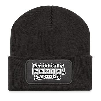 Periodically Sarcastic – Chemistry Humor - Recycled Patch Beanie - dark grey - Front