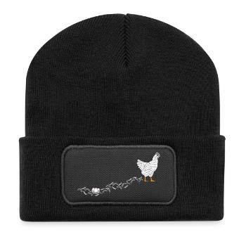Poulets Whisperer Poulets Poulets Poulets Gardiens de poulets - Beanie recyclé à patch - noir - Devant