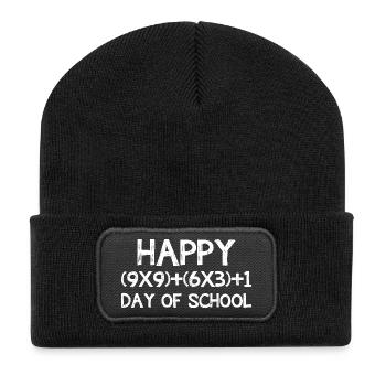 Frohen Mathematiktag-Schul-Grafik - Recycelte Patch Beanie - Schwarz - Vorne