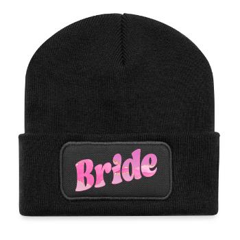Bride Wedding - Recycled Patch Beanie - black - Front
