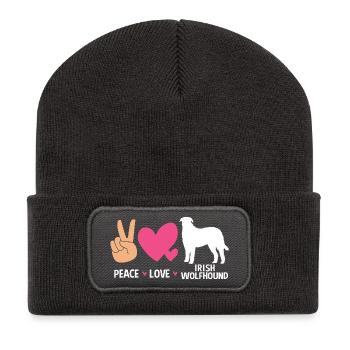 Lévrier irlandais - Beanie recyclé à patch - charbon - Devant