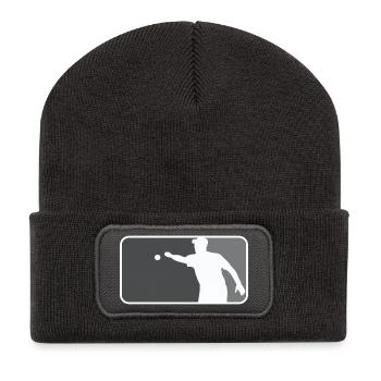 Petanque Boule Boccia Petanca Major League Styl - Recycelte Patch Beanie - Dunkelgrau - Vorne