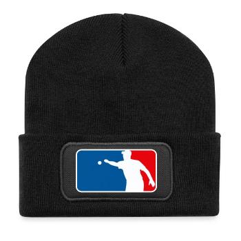 Petanque_Boule_Logo_Major_League_USA_France_Sty - Beanie recyclé à patch - noir - Devant