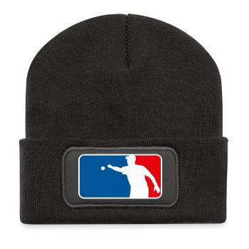 Petanque_Boule_Logo_Major_League_USA_France_Sty - Beanie recyclé à patch - charbon - Devant