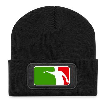 Petanque Boule Petanca Major League Style ITALY - Recycelte Patch Beanie - Schwarz - Vorne