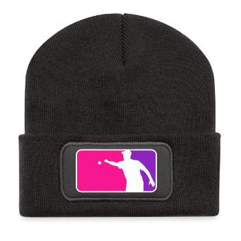 Petanque Boule Petanca Major League Style Pink - Recycelte Patch Beanie - Dunkelgrau - Vorne