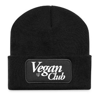 Vegan Club - Recycelte Patch Beanie - Schwarz - Vorne