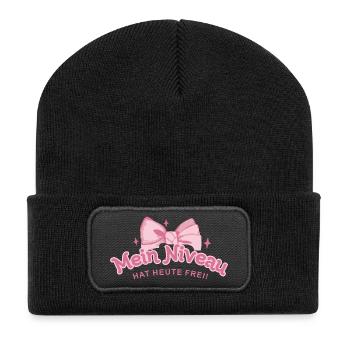 Mein Niveau Hat Heute Frei - Recycelte Patch Beanie - Schwarz - Vorne
