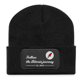 Bitcoin-Reise folgen - Recycelte Patch Beanie - Schwarz - Vorne