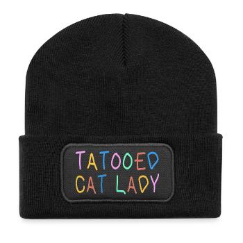 Tatooed Cat Lady - Recycled Patch Beanie - black - Front