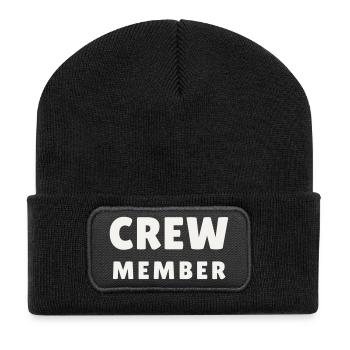 Crew Members Around Modern Team Staff Event Group - Recycled Patch Beanie - black - Front