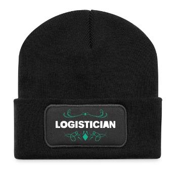 Logistician Vintage Logo Print - Recycled Patch Beanie - black - Front