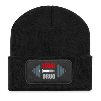 Gym Humor Lifting Addict - Recycled Patch Beanie - black - Front