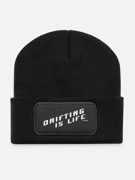 Drifting is life - Recycelte Patch Beanie - Schwarz