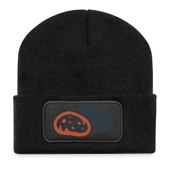 Brotlaib Scheibe Grafik - Recycelte Patch Beanie - Schwarz - Vorne