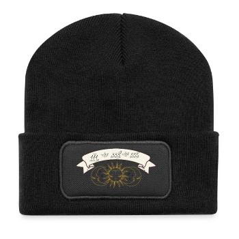 Angel Number - Recycelte Patch Beanie - Schwarz - Vorne