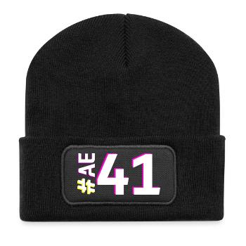 AE41-KARTON - Recycelte Patch Beanie - Schwarz - Vorne