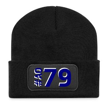 Das AO79 - Recycelte Patch Beanie - Schwarz - Vorne