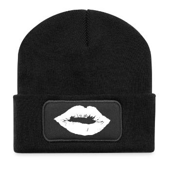 lèvres - Beanie recyclé à patch - noir - Devant