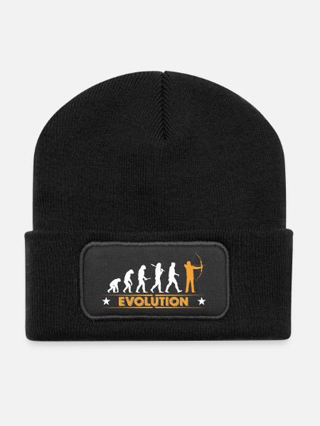 Bogenschiessen Evolution - orange/weiss - Recycelte Patch Beanie - Schwarz
