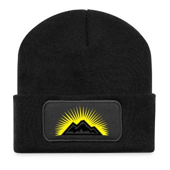 Mountainsun - Recycelte Patch Beanie - Schwarz - Vorne