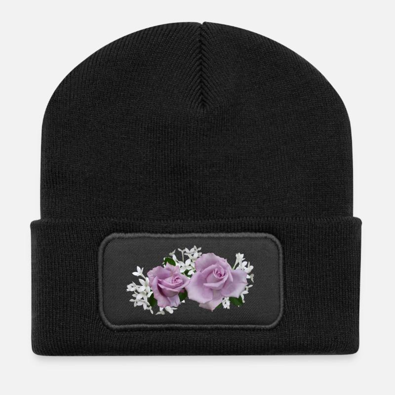 flowers lilies tulips orchids sunflower dahlia ger - Recycelte Patch Beanie - Schwarz