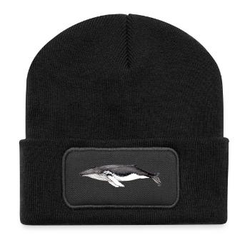 Baleine à bosse - baleine à bosse - Jubarte - Beanie recyclé à patch - noir - Devant