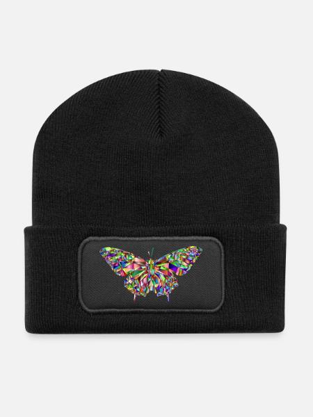 Butterfly - Recycelte Patch Beanie - Schwarz