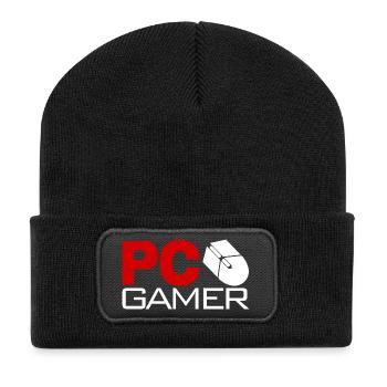 PC Gamer Computer Gaming Geschenk Geschenkidee - Recycelte Patch Beanie - Schwarz - Vorne