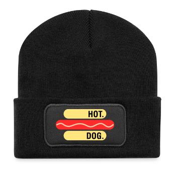 Hot Dog Fast Foodie Food Food Lover Gift Idea - Recycled Patch Beanie - black - Front