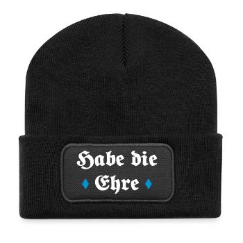 Habe die Ehre bayerischer Spruch Geschenk - Recycelte Patch Beanie - Schwarz - Vorne