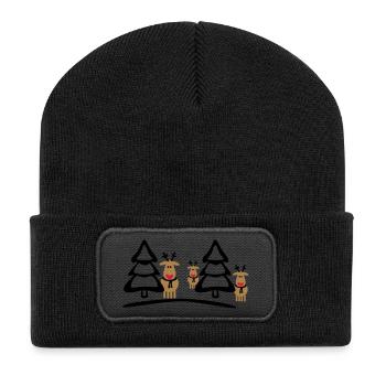rennes de Noël équipage - Beanie recyclé à patch - noir - Devant