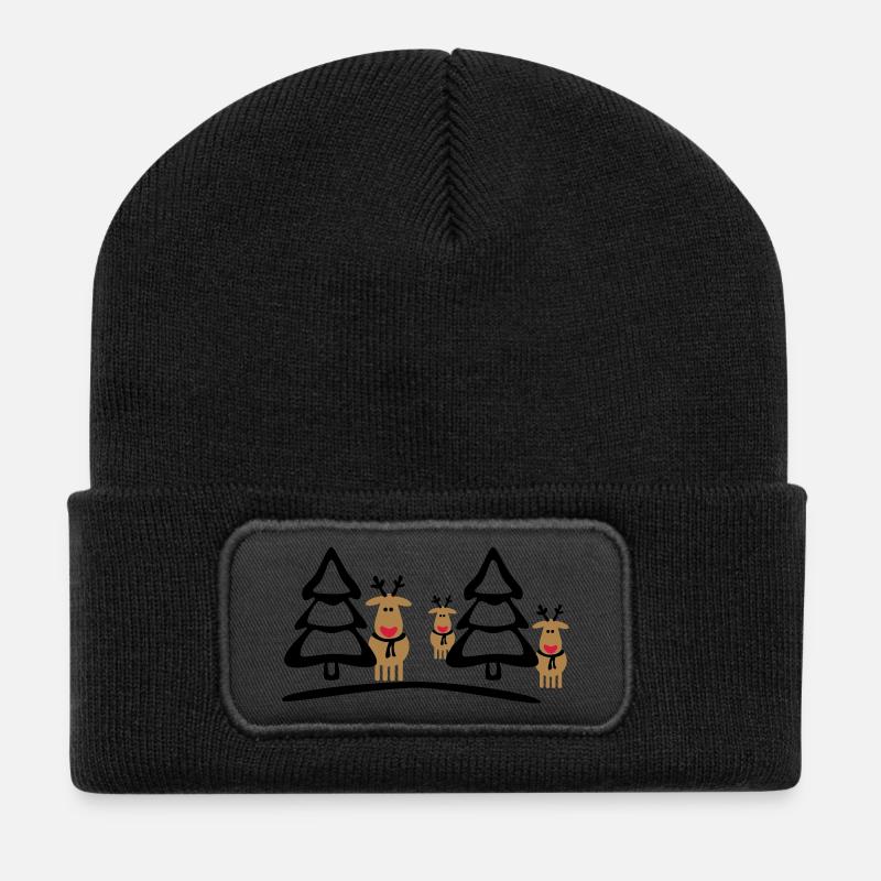 christmas reindeers crew - Recycled Patch Beanie - black