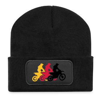 motocross - Beanie recyclé à patch - noir - Devant