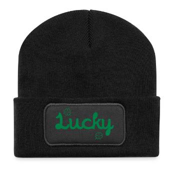 Chance / Chanceux / Luck / Lucky - Beanie recyclé à patch - noir - Devant
