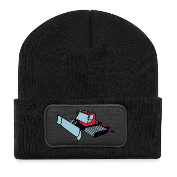 Pistenraupe - Recycelte Patch Beanie - Schwarz - Vorne