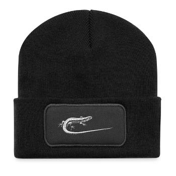 Eidechse / Lizard - Recycelte Patch Beanie - Schwarz - Vorne