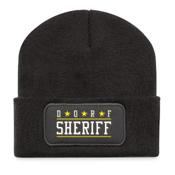 Dorf Sheriff - Polizei Dorf Polizist Hilfssherriff - Recycelte Patch Beanie - Dunkelgrau - Vorne