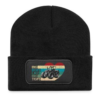 Big Boys Retro - Recycelte Patch Beanie - Schwarz - Vorne