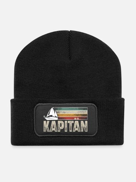 Kapitän Retro Vintage - Recycelte Patch Beanie - Schwarz