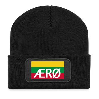 Ærø Flag Danemark Île Flag Aeroe - Beanie recyclé à patch - noir - Devant
