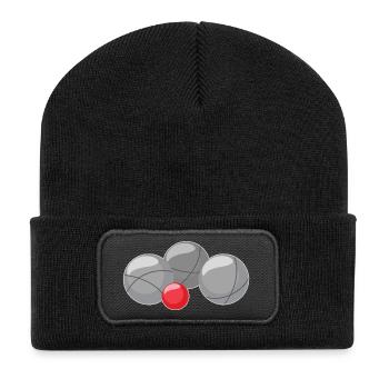 Boules pour pétanque et pétanque - Beanie recyclé à patch - noir - Devant