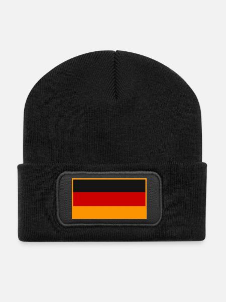 Drapeau allemand au design vintage - Beanie recyclé à patch - noir